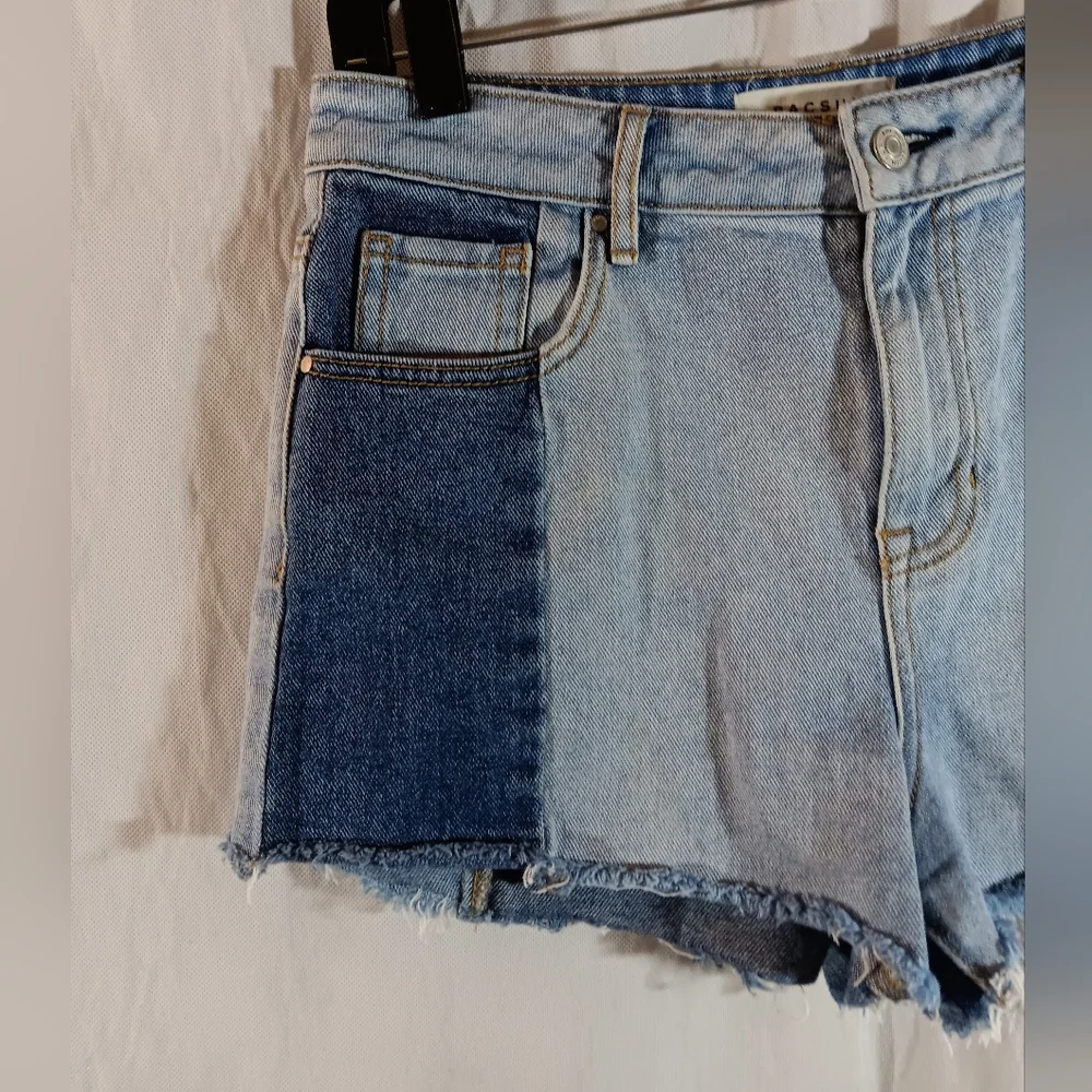 Pacsun Womens 28 Shorts High Rise Blue Jean Patch Denim Boho Festival Hippie
